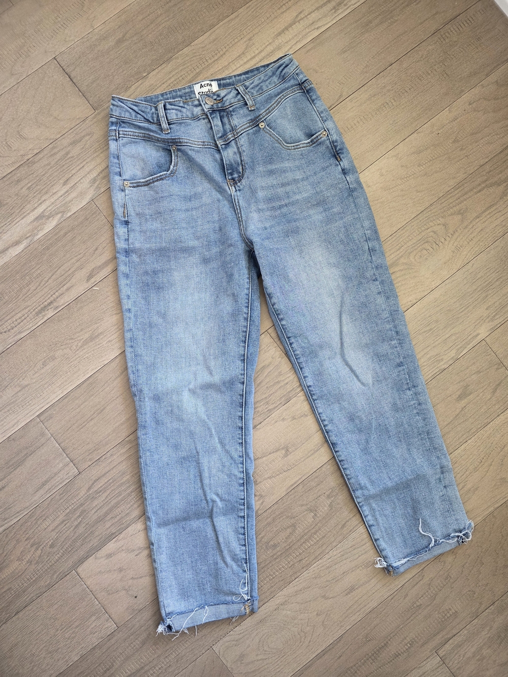 Acne Studios Blue High-Rise Straight Cropped Jeans
